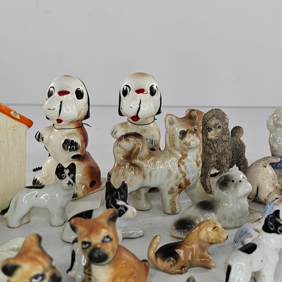 Vintage Dog Miniature Figurine Lot Ceramic Resin Plastic - Picture 12 of 12